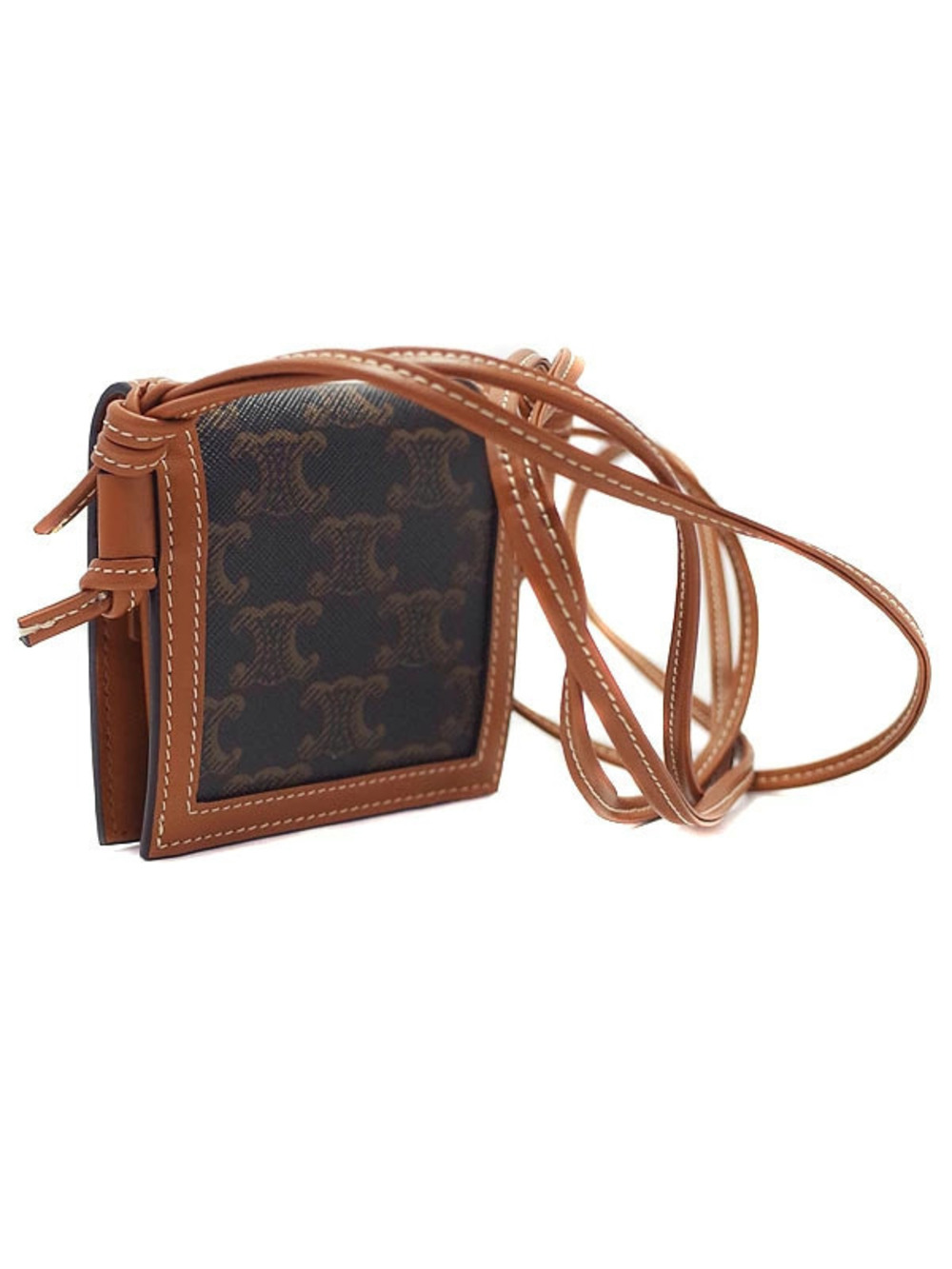 Celine Triomphe Neck on Carry Necklace Wallet Black